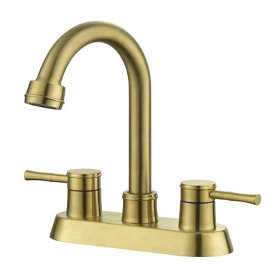 2-Handle Stainless Steel Bathroom Sink Faucet with Swivel Spout
