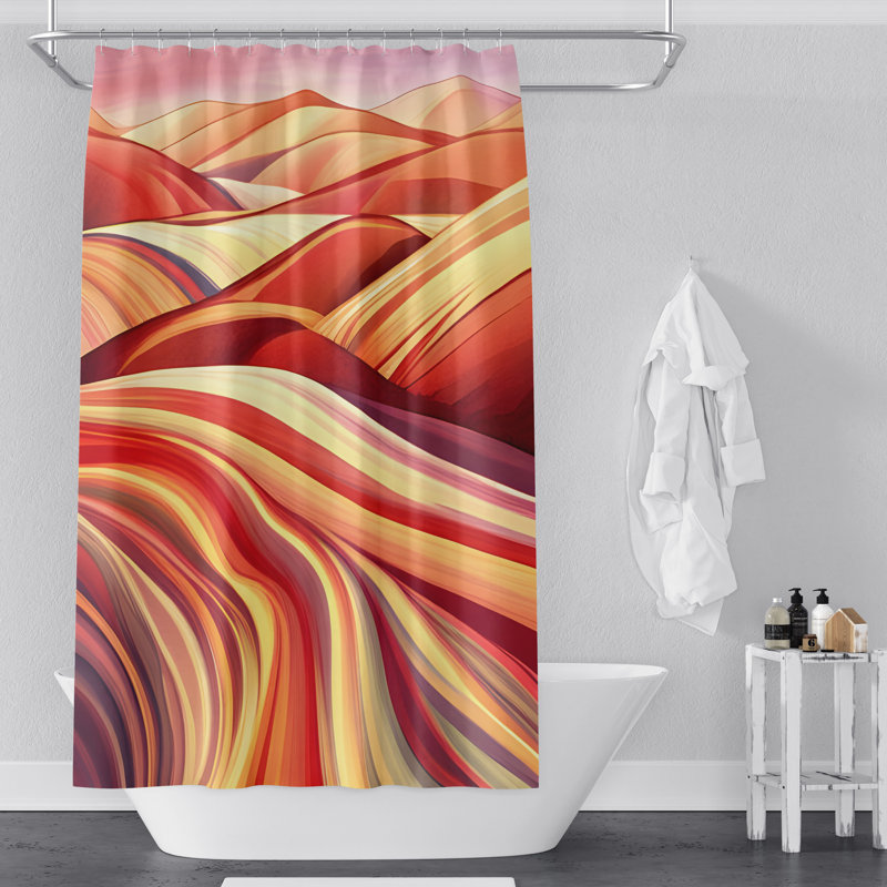 Abstract Shower Curtain, 93" H x 70" W