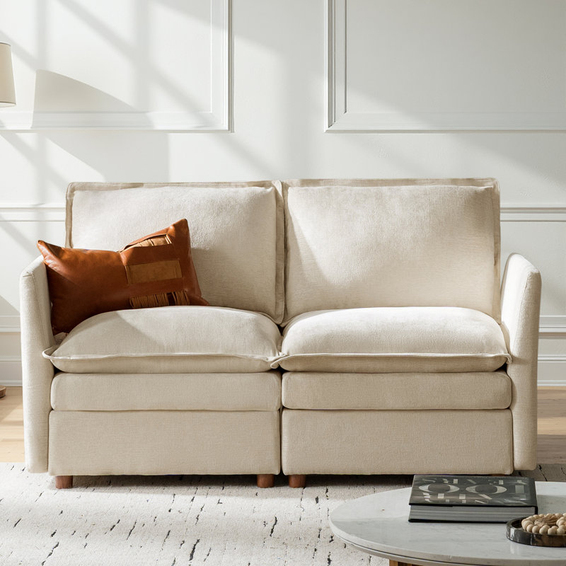 Canapé moderne surdimensionné avec rangement 67,5 po Cashin, Beige