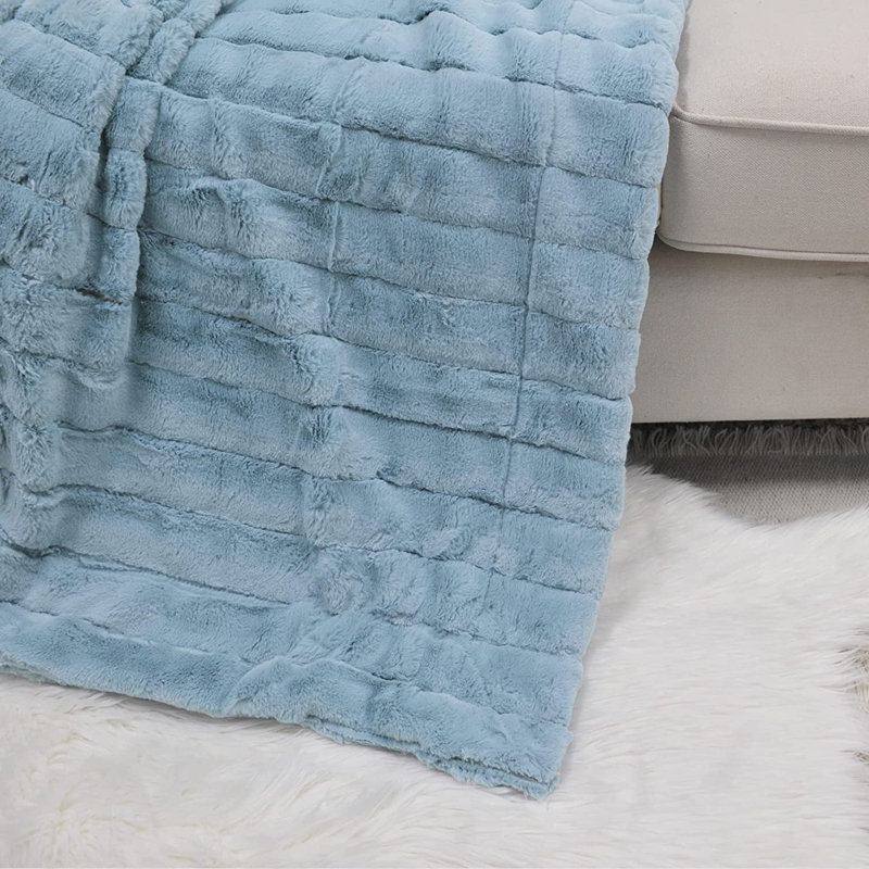 Knitted Throw Blanket, Arona, 299.7cm W x 241.3cm L