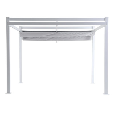 10 pi. L 12 pi. Pergola en aluminium avec auvent