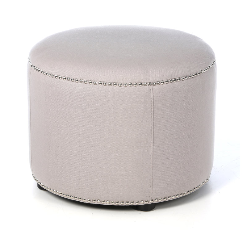 Repose-pieds standard rond 23,6 po Jaymeir, Lin beige