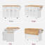 Grand îlot de cuisine de 54 pouces avec abattant en bois d'hévéa, chariot de cuisine à roulettes en relief sur 4 roues avec 4 portes et 3 tiroirs, îlot de cuisine avec rangement pour la cuisine, la salle à manger-1013845357