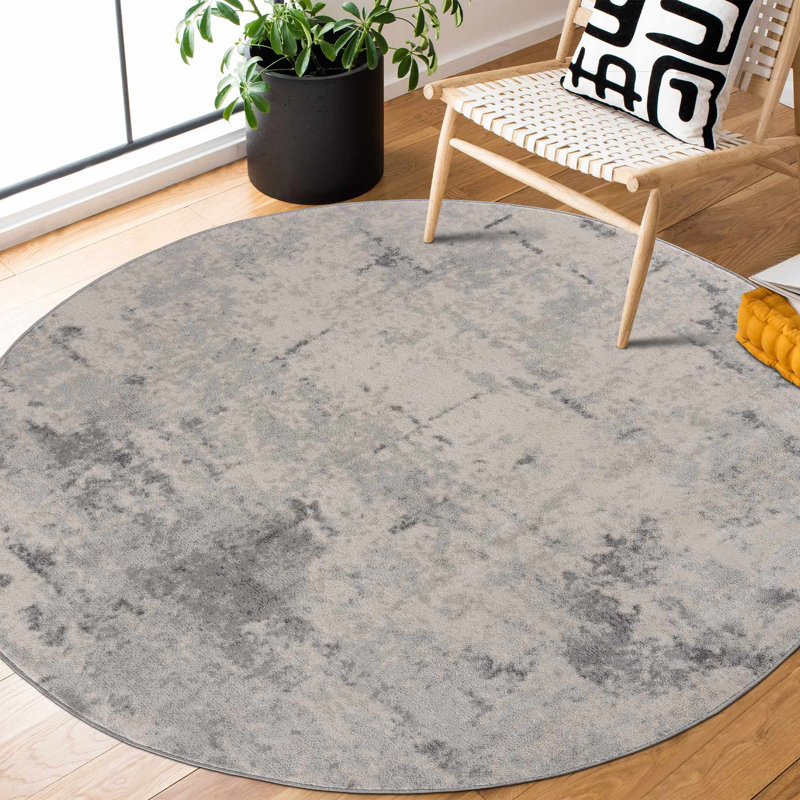 Tapis gris Elyjah, Rond 6 pi 7 po