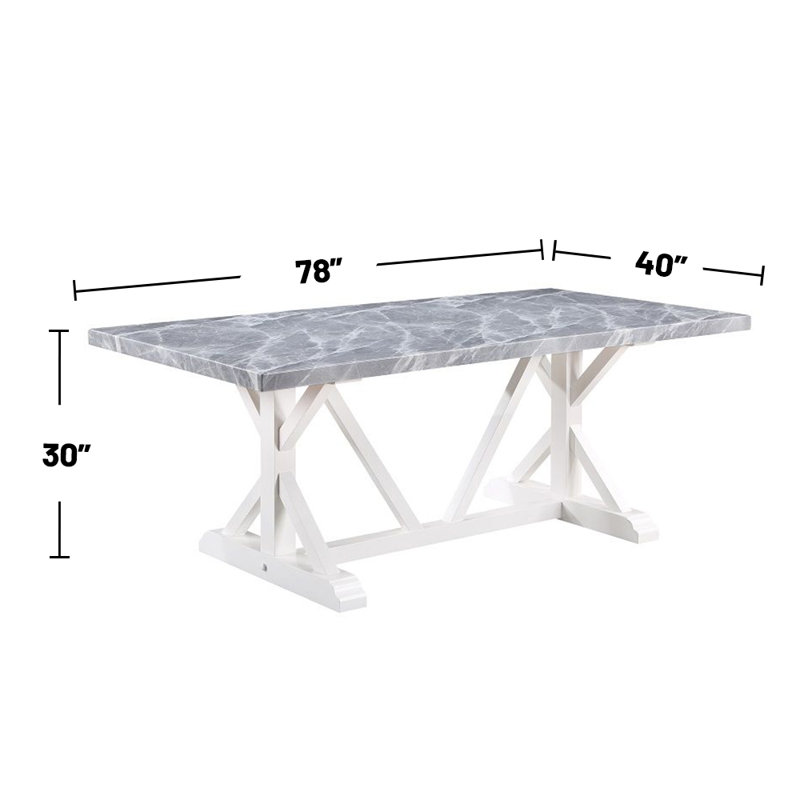 Hollyn Rectangular Dining Table in White