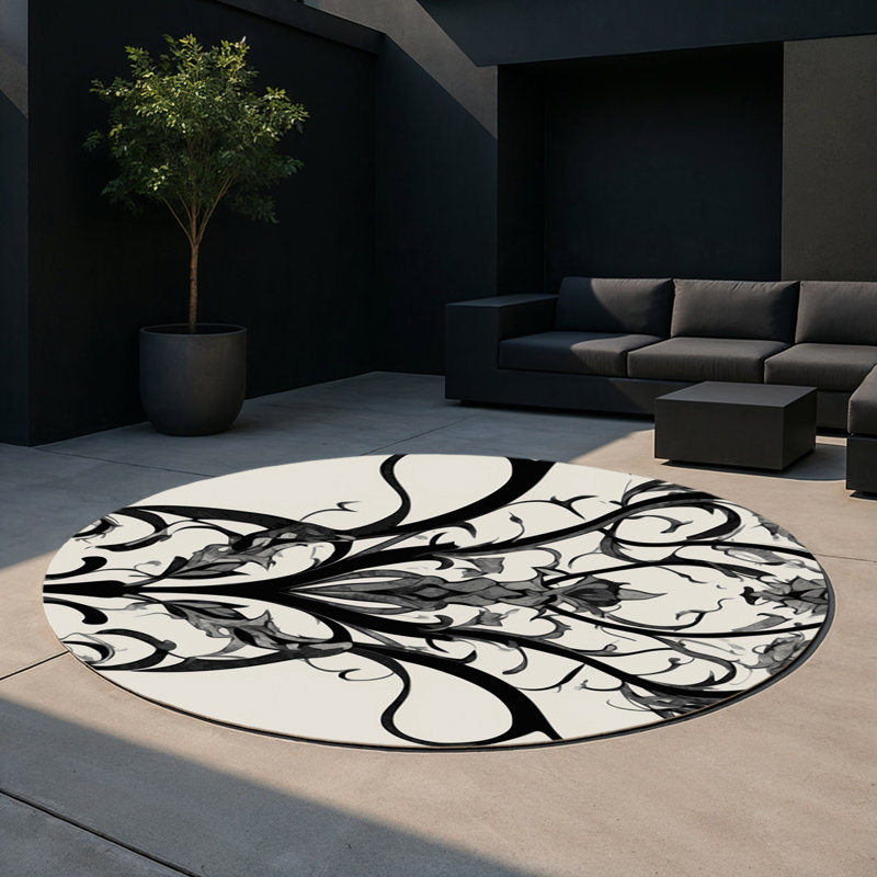 Gilded Nightshade Indoor And Outdoor Area Rug, Round 5'
