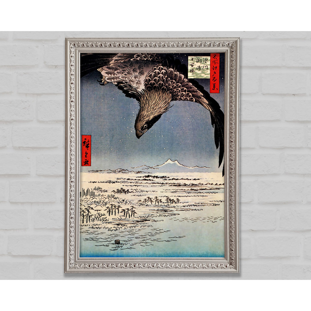 Hiroshige Vogel im Flug - Druck