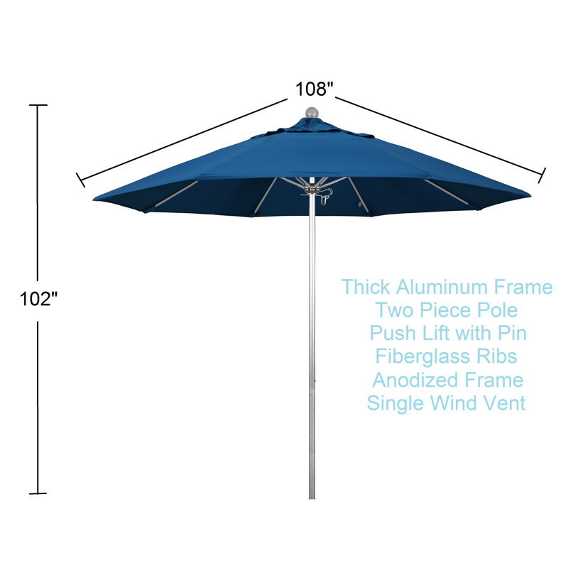 Parasol de marché 9 pi Anadarko, Bleu pacifique