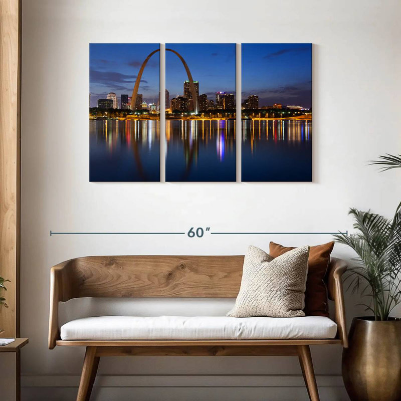 St. Louis Waterfront, 28" H x 45" W