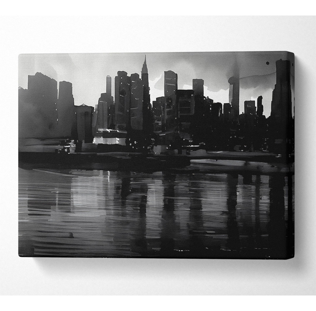 Hudson River New York B N W - Kunstdrucke auf Leinwand