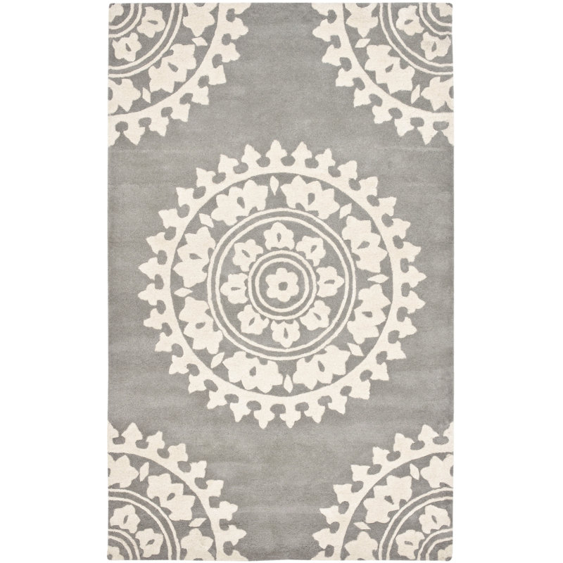Ouameni Floral Wool Hand Woven Area Rug, Rectangle 152 x 244cm