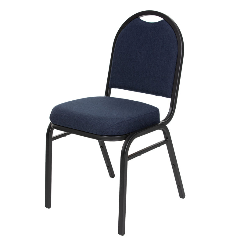 Celia Fabric Stack Chair (2 Pack), Black, Midnight Blue