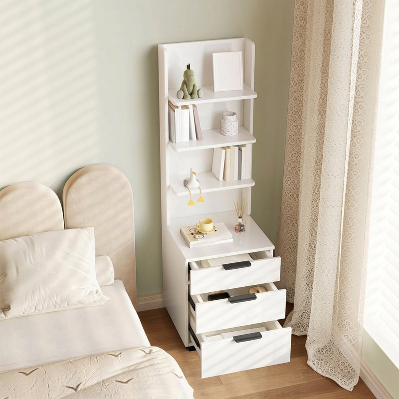 Armoire de rangement multimédia 51,2 po, blanc crème, salon