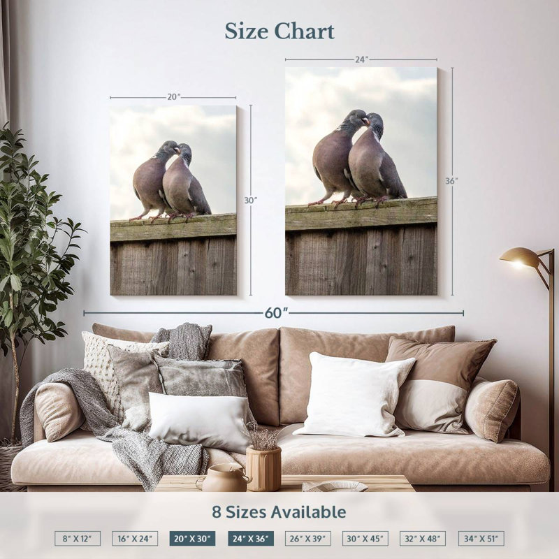 Brampt Pigeon Courtship, 36" H x 24" W