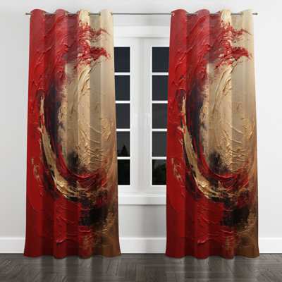 Anea - Abstract Spirals Grommet Curtain - Velvet Room Darkening - 1 Panel