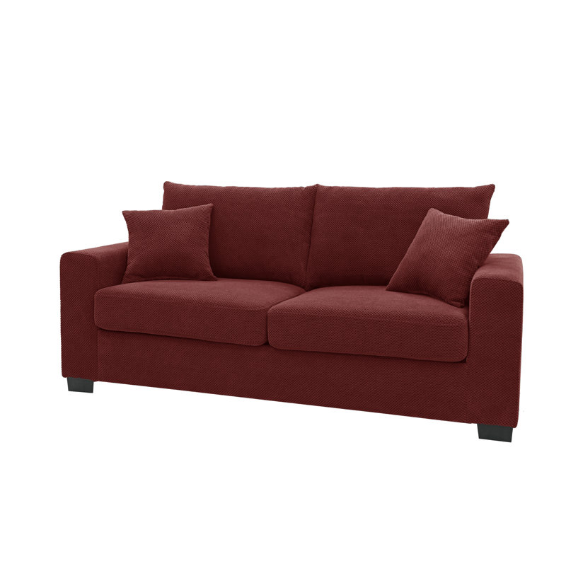 Canapé ou causeuse rembourré Mid-Century, Rouge