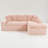 Pink Turtle Velvet Versatile Sofa: Convertible Twin-Seat & Right Chaise Lounge With Face-To-Face Seating, Switchable Between L-Shape And Straight Shape-1372210975-1370968050