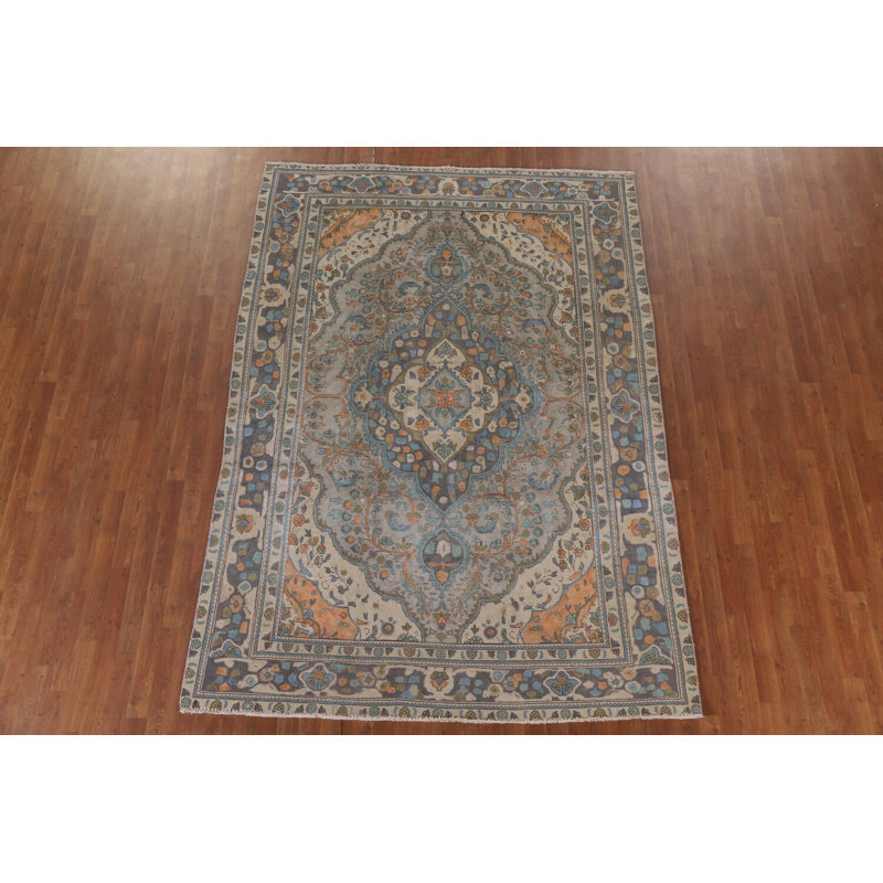 Tapis traditionnel en laine fait à la main 7 x 9