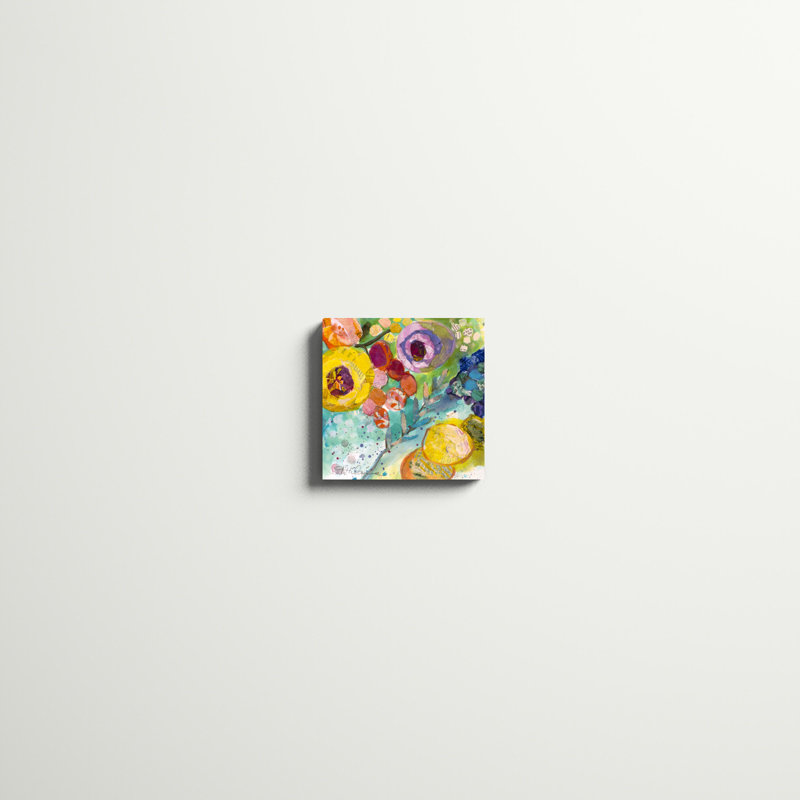 «Bold Blooms II», peinture sur toile, H 12 po x l 12 po