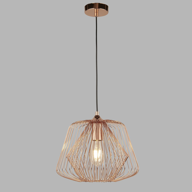 Luminaire suspendu géométrique à 1 lumière Espalda, Cuivre