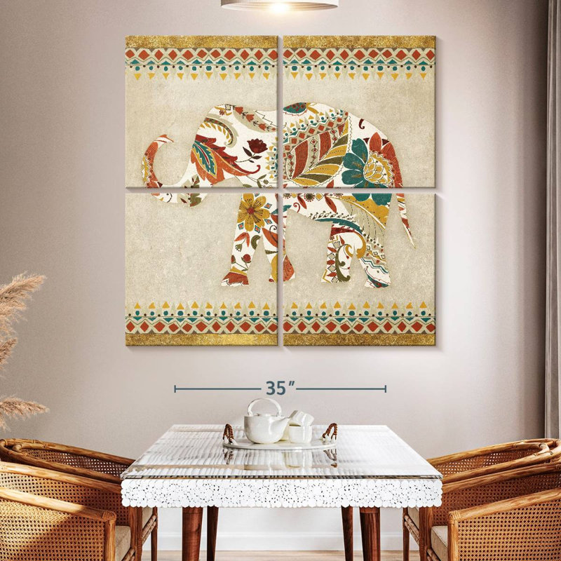 Brampt Boho Elephant II, 50" H x 50" W