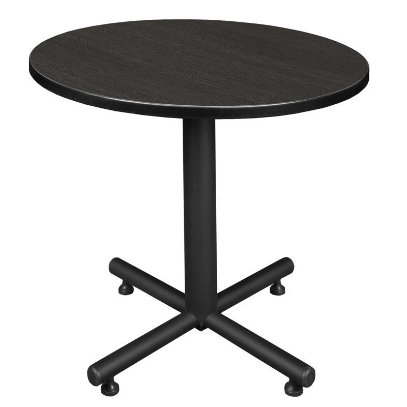 Ash Grey and Black 42" Round Wood Laminate Breakroom Table