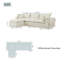 Canapé d'angle modulaire en velours côtelé de 278 cm (109,4 po), canapé infonuagique avec pouf, sans assemblage-755682202-755682204