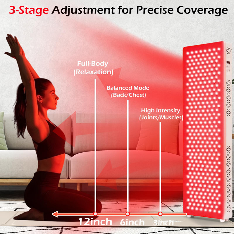 Dispositif de thérapie par lumière rouge, H 38,4 po x l 11,8 po x P 3,7 po