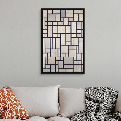 "Composition with Grid 2" par Piet Mondrian - reproduction d'art sur toile