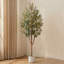 82" 7FT Tall Faux Olive Tree, Realistic Artificial Olive Plant with Full Dense Leaves and Natural Trunk, Maintenance-Free Potted Floor Tree for Home Office Corner Decoration（without handwoven basket）-407354928