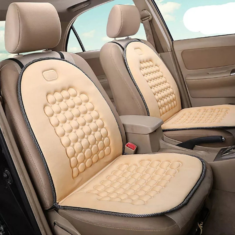 2pc Universal Car Seat Protector Cushion Cover Mat Pad Breathable For Auto Truck Suv Seat Covers, Beige