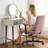 Criss Cross Chair With Wheels, Comfy Cross Legged Velvet Armrest Office Computer Ergonomic Desk Chair, Modern Swivel Makeup Vanity Task Chair Height Adjustable Wide Seat For Home Office Bedroom, Pink-1185711128