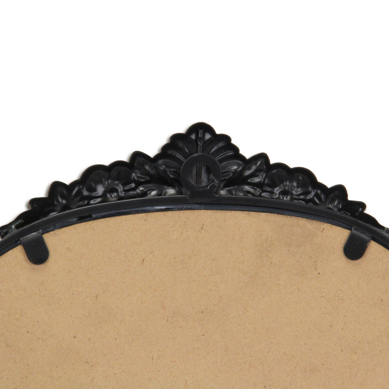 Everlaine Modern Victorian Black Accent Mirror, Black