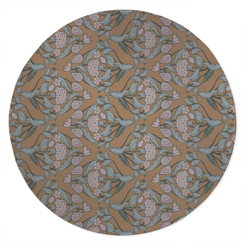 Piper Soft Step Outdoor Area Rug, Round 5', Brown