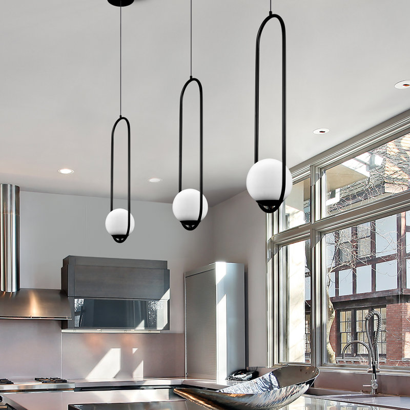 Capri 1-Light 7" Integrated LED ETL Certified Height Adjustable Cylinder Pendant Globe Glass Shade