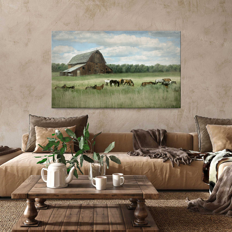 "Serenity Pasture" par Rhonda Addison, reproduction sur toile, H 18 po x l 30 po x P 1 po