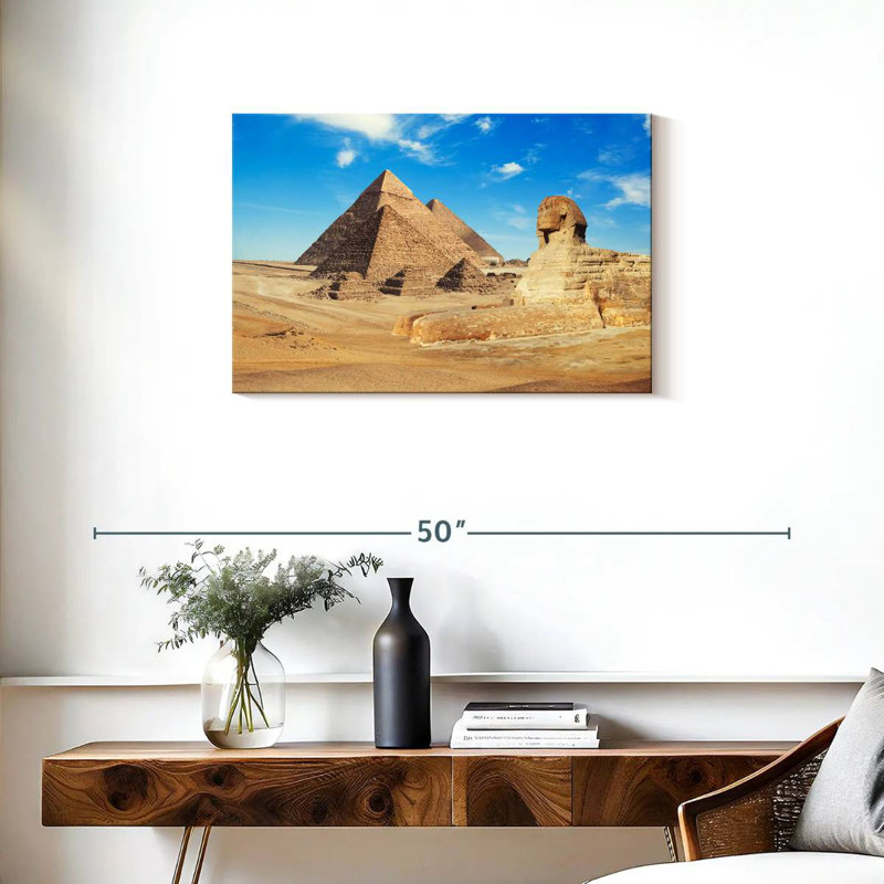 Adella, sphinx et pyramides de Gizeh, H 20 po x l 30 po