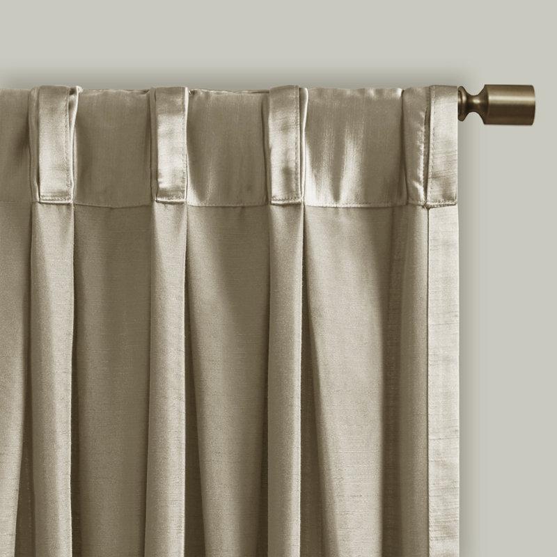 Panneau de rideau simple avec attaches Avignon Croscill Classics, L 26 po x L 84 po, Champagne