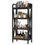 Étagères de rangement polyvalentes à 4 niveaux de 56,23 po, métal et bois, cuisine, garage, salle de bain, finition contemporaine, étagères réglables