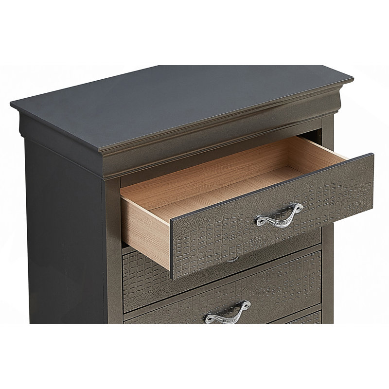 Commode à tiroir, coffre noir transitionnel élégant