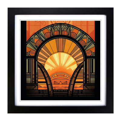 Sunrise Art Deco No.4 - Framed Print
