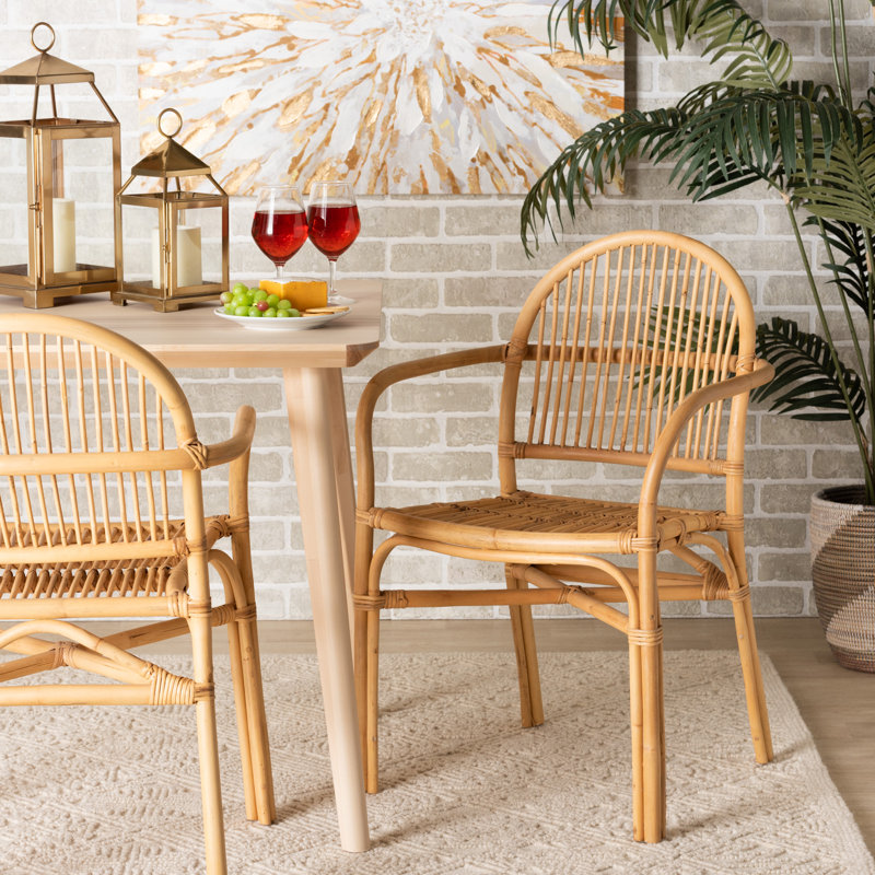 Charnessa Rattan Arm Chair in Brown