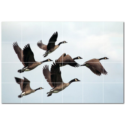 Murale en céramique satinée Bird Photo 4,25 po x 4,25 po