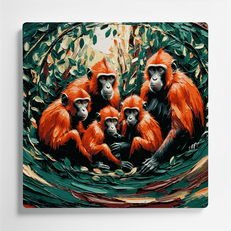 Art mural en métal faune rouge