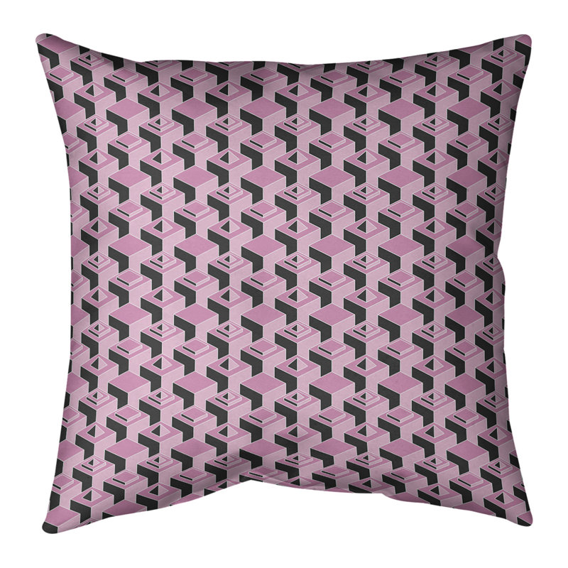 Housse de coussin Skyscrapers, 20 po X 20 po, Rose, Croisé en coton