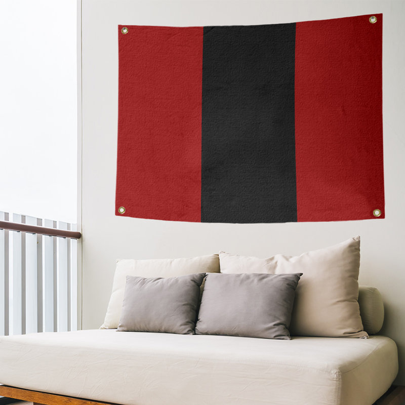 Tapisserie de polyester san francisco, H 50 po x l 59 po, Rouge / Noir