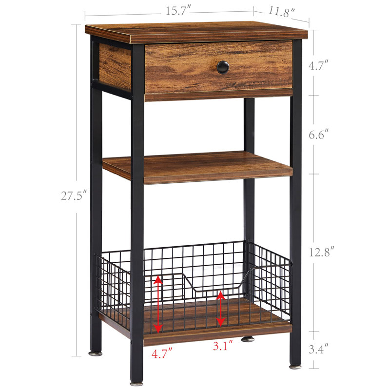 Table de bout latérale haute avec rangement Lagretta, 1