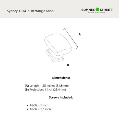 Poignée carrée 1 po Sydney