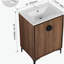 Meuble-lavabo de 24 po avec lavabo, lavabo à surface supérieure, deux portes d'armoire à fermeture en douceur, meuble-lavabo simple
