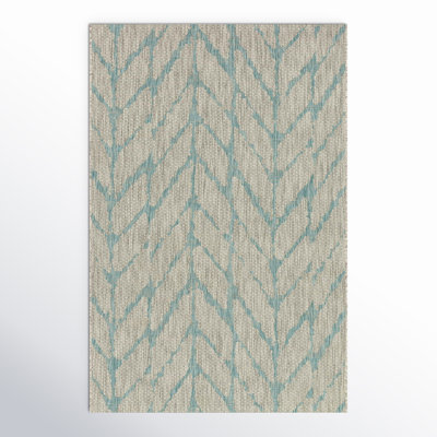 Isle Mist Aqua Chevron Rug